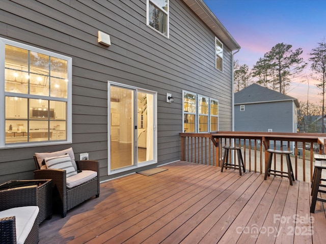 view of deck at dusk