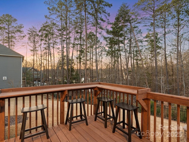 view of deck at dusk