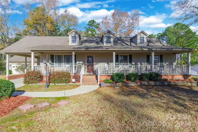 view of front of property featuring a front lawn