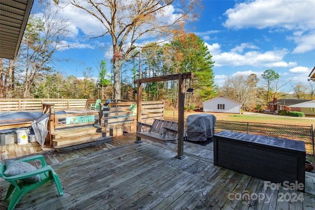 deck with grilling area