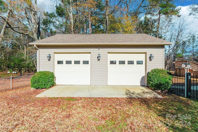 view of garage