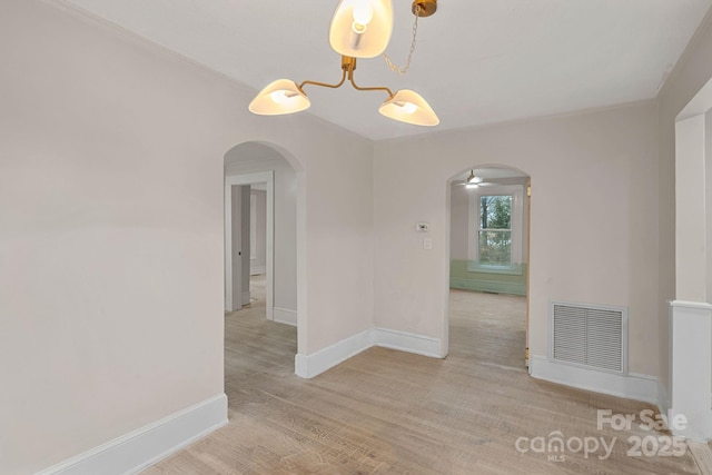 empty room featuring light hardwood / wood-style flooring