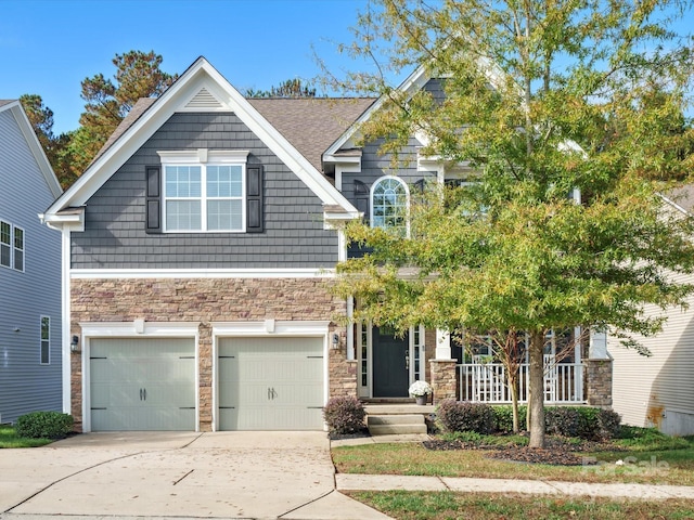 craftsman-style home featuring a garage