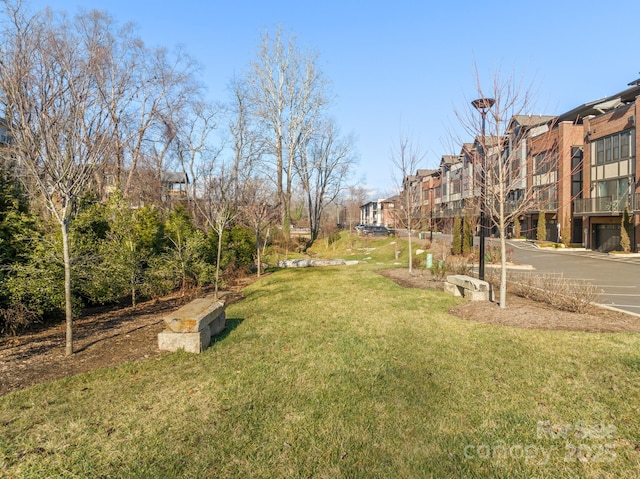 view of yard featuring a residential view