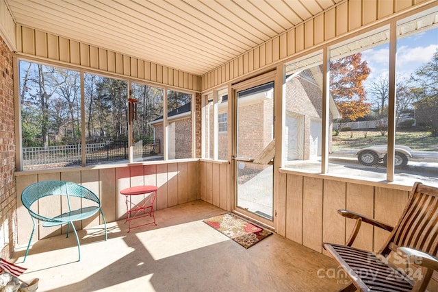 view of unfurnished sunroom