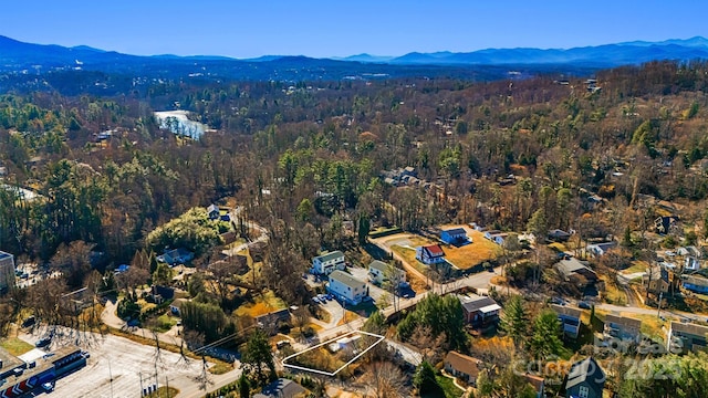 aerial view with a mountain view