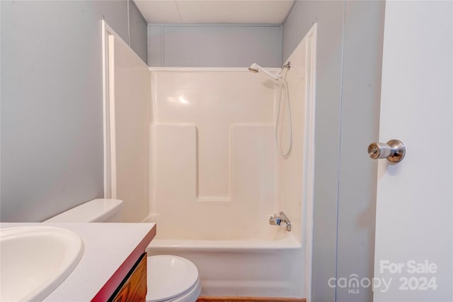 full bathroom with vanity, toilet, and shower / bath combination