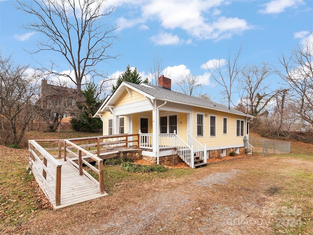 view of front of property with a porch