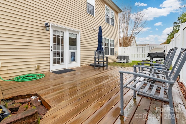 wooden terrace with central AC