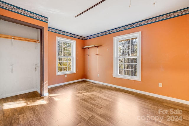 unfurnished bedroom featuring light hardwood / wood-style floors