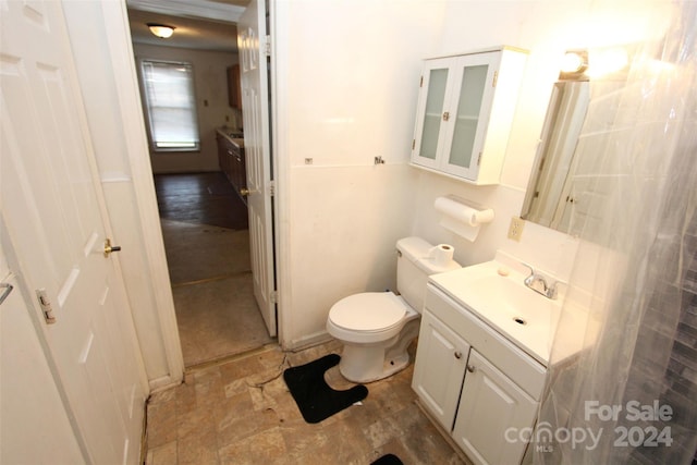 bathroom with vanity and toilet