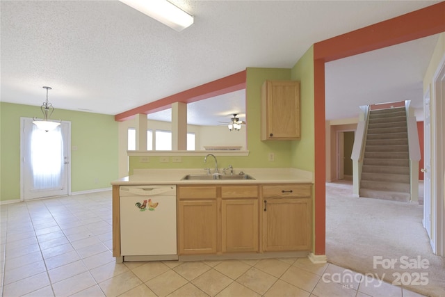 1114 Fenwick Ct, Clover, SC 29710 - kitchen with a sink, dishwasher, a healthy amount of sunlight, and light countertops