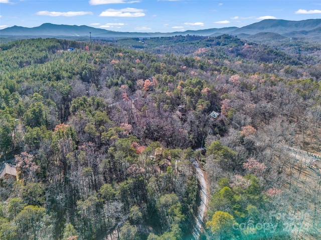 aerial view featuring a mountain view