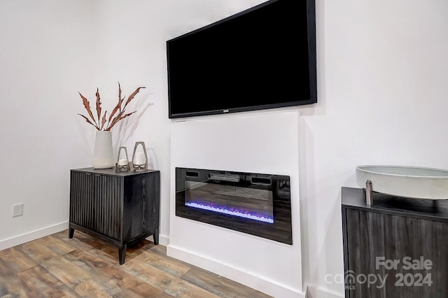 interior details with hardwood / wood-style flooring