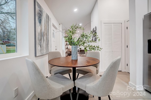 view of tiled dining area