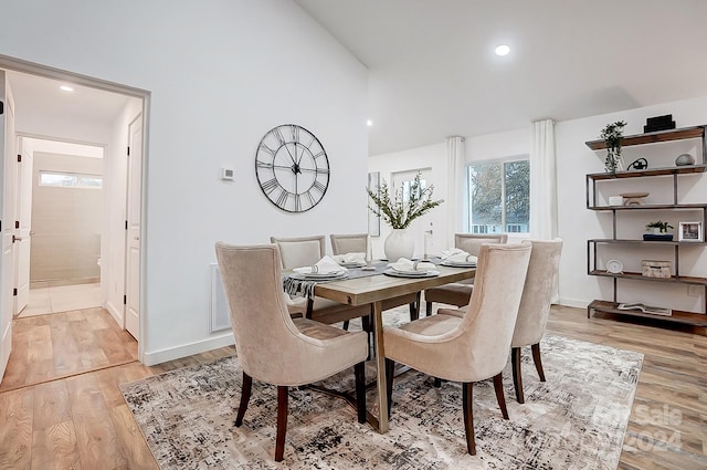 dining space featuring light hardwood / wood-style floors