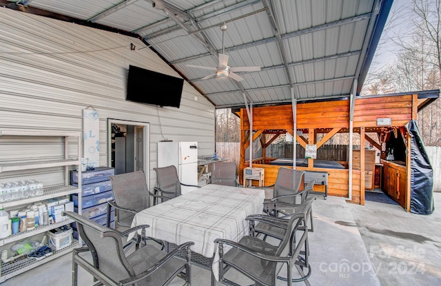 view of patio with ceiling fan