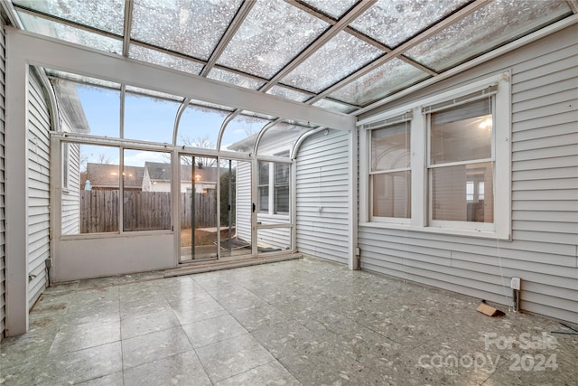 view of unfurnished sunroom