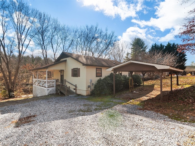 view of front of house with a carport