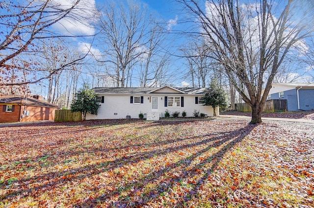 view of single story home