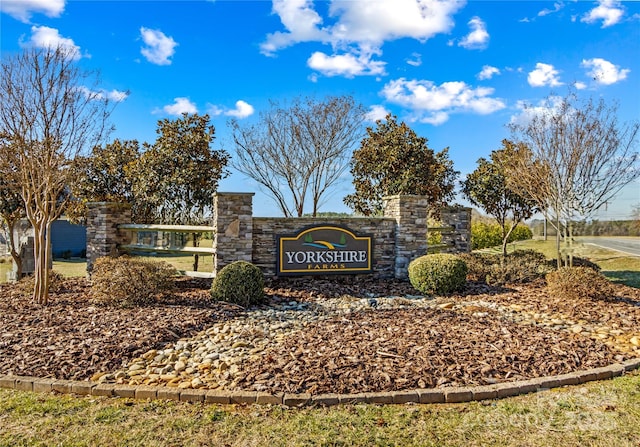 view of community sign