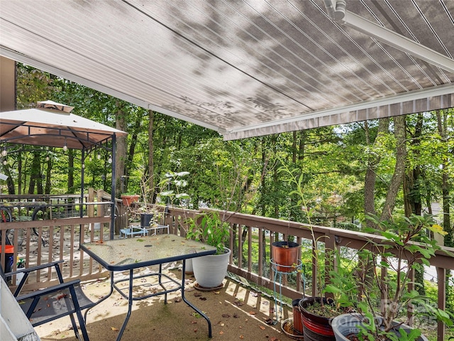 wooden balcony with a wooden deck