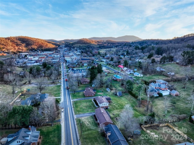 bird's eye view featuring a mountain view