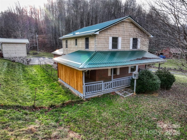 view of front of house featuring a porch and cooling unit