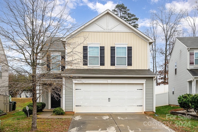 front of property featuring a garage