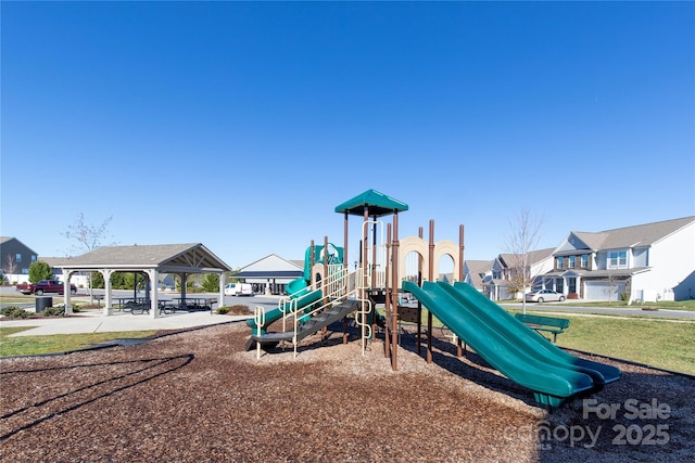 view of playground featuring a gazebo