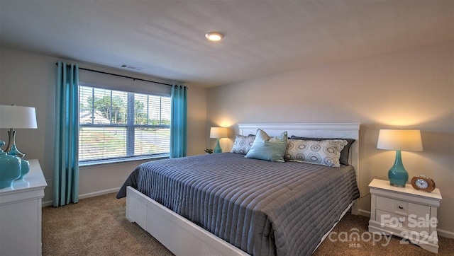 bedroom featuring carpet