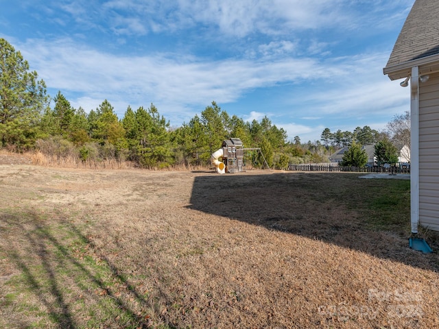 view of yard featuring a playground