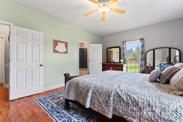 158 White Rd, Wadesboro, NC 28170 - bedroom with a ceiling fan, wood finished floors, and baseboards