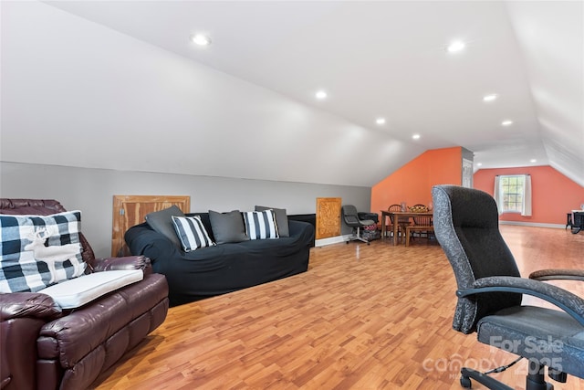 158 White Rd, Wadesboro, NC 28170 - office with light wood finished floors, recessed lighting, and lofted ceiling