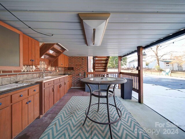 view of patio with sink