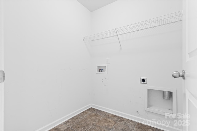 laundry area with electric dryer hookup and washer hookup