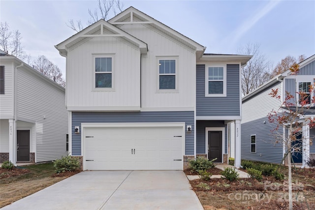 view of front of home with a garage