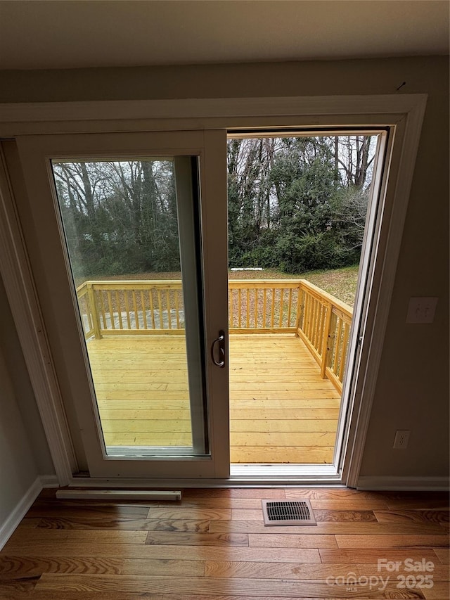 entryway featuring wood-type flooring