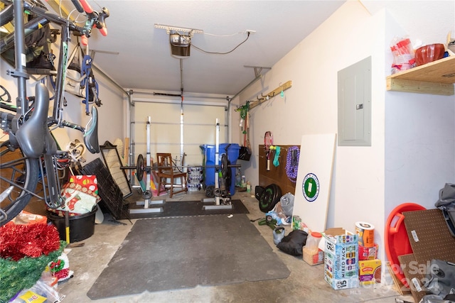 garage featuring electric panel