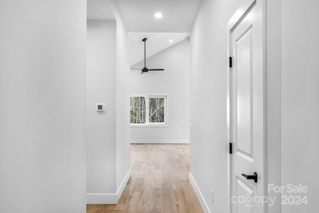 hallway featuring light wood-type flooring