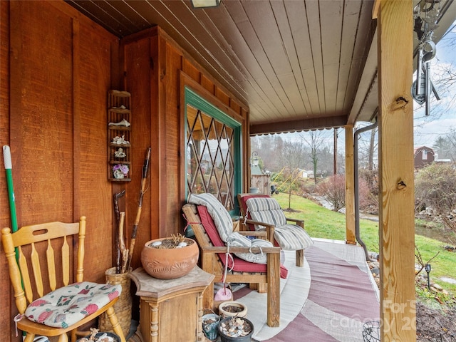 wooden deck with covered porch