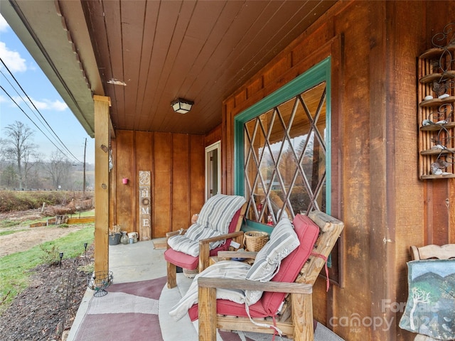 view of patio featuring covered porch