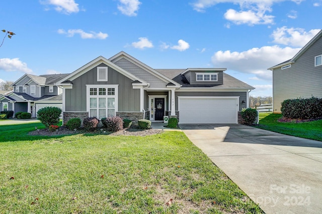 craftsman-style house with a front lawn