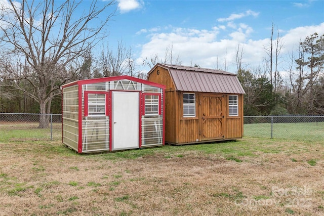 view of shed
