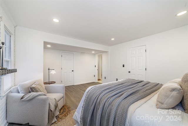 bedroom featuring hardwood / wood-style floors