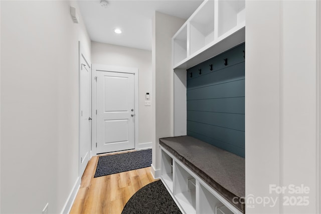 mudroom featuring hardwood / wood-style flooring