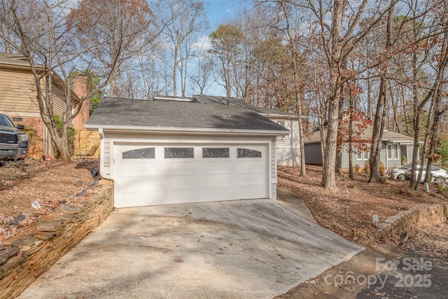 view of garage