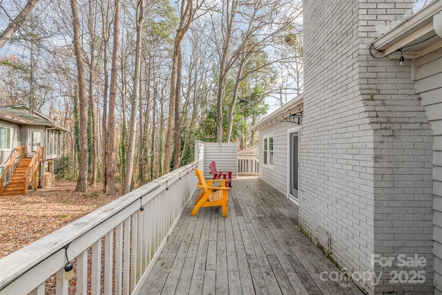 view of wooden deck