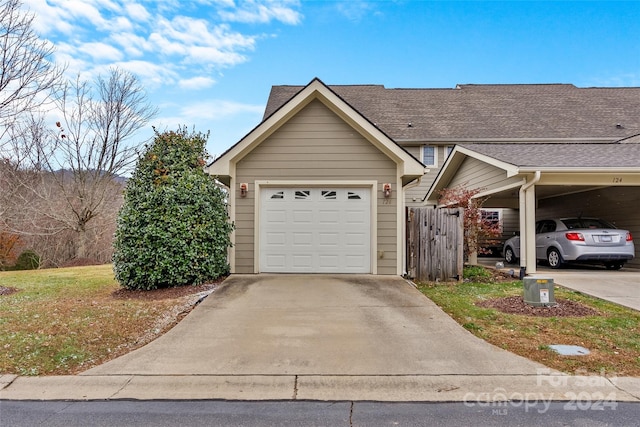 view of front of house featuring a carport