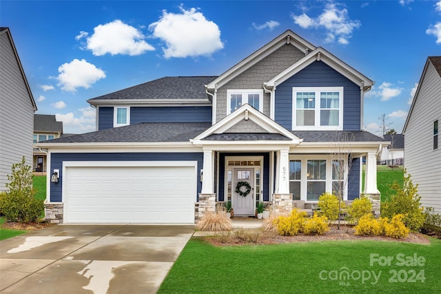 craftsman-style house with a garage